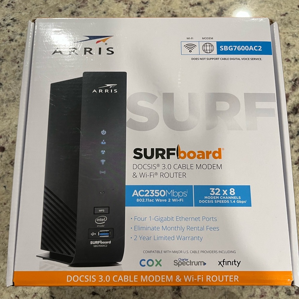 Arris cable modem SBG7600AC2 & Wi-Fi Router $80